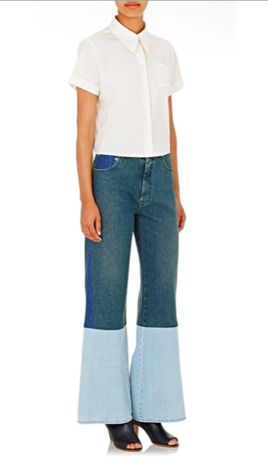 MM6 Maison Margiela Colorblocked Denim Wide-Leg Jeans 1